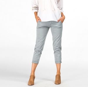 Prana Pants Janessa Stretch Twill Pants Tapered Leg Blue Green size 2 Preppy